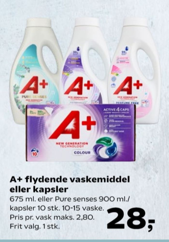 A+, Vaskemiddel-tabs