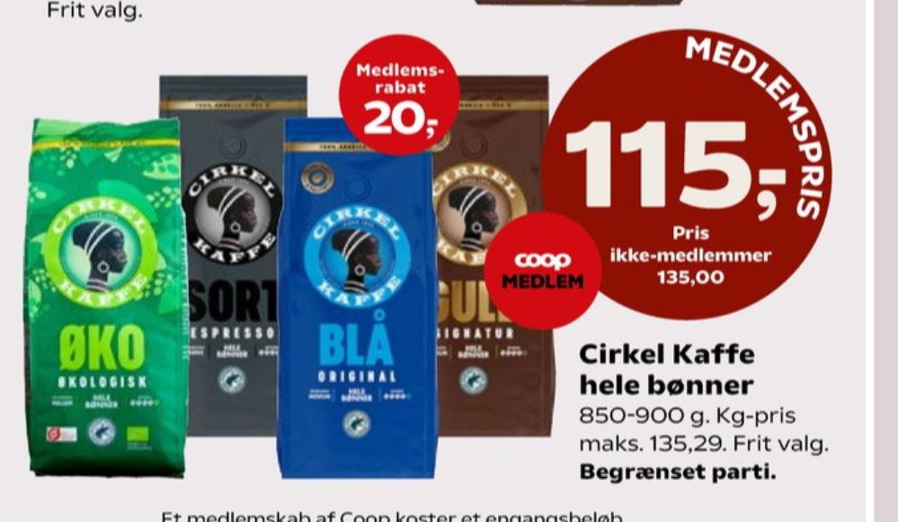 Cirkel Blå, Kaffebønner