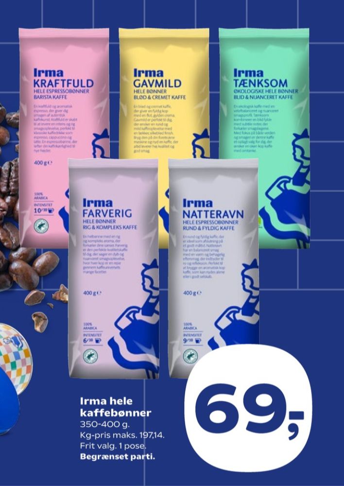 Irmas Kraftfuld, Kaffebønner