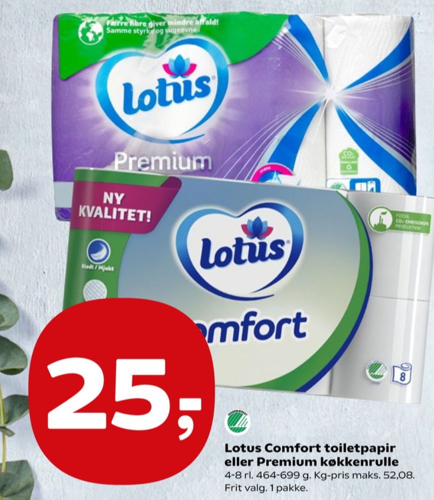 Lotus Comfort, Toiletpapir