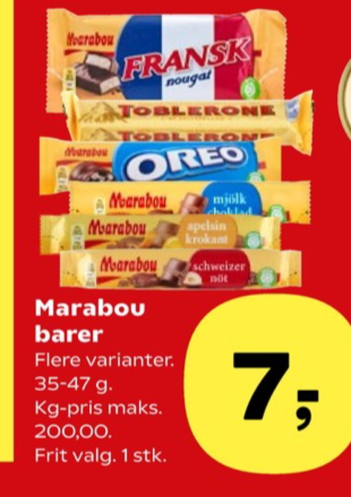 Marabou Fransk Nougat, Chokoladebar