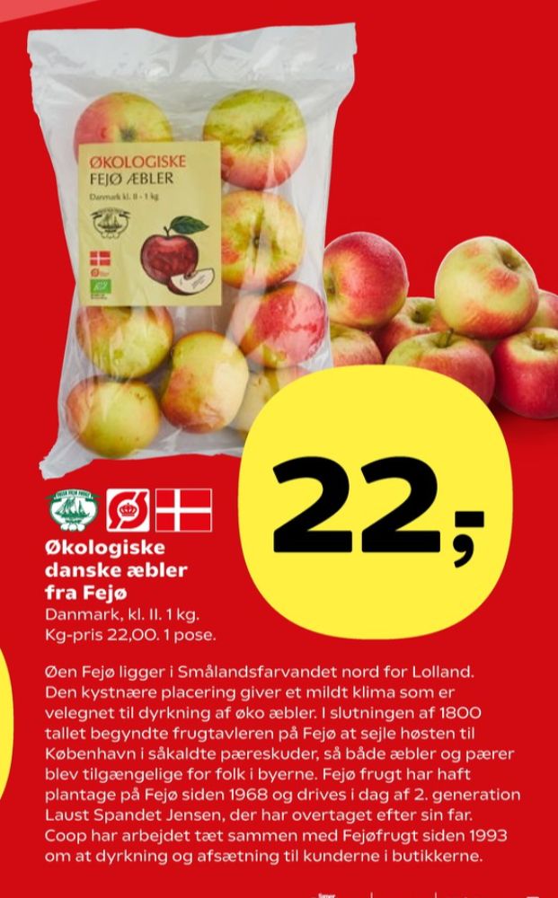 Fejø Dansk Kernefrugt, Æbler
