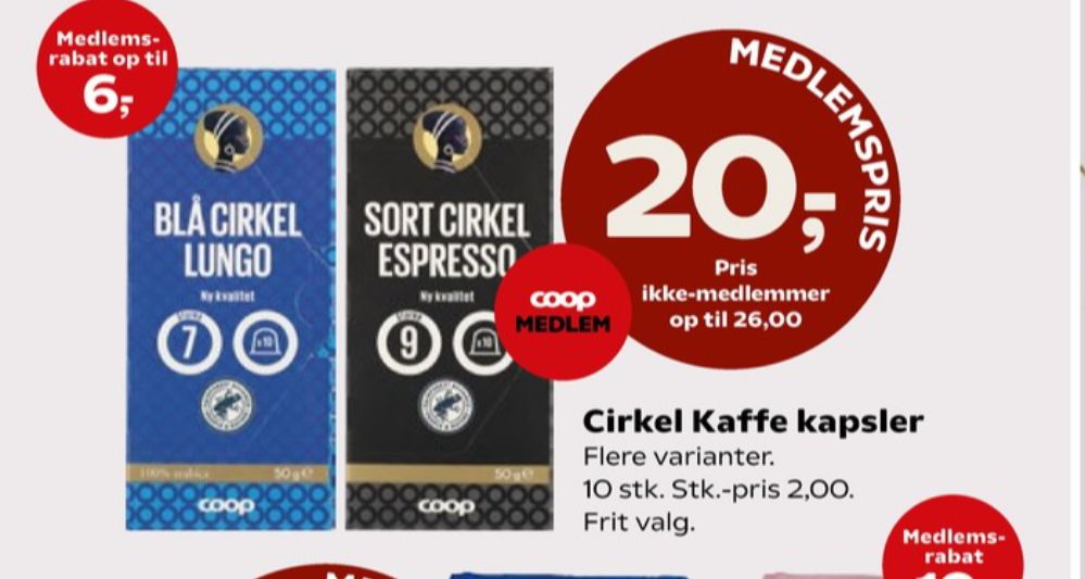 Cirkel Blå, Kaffekapsler