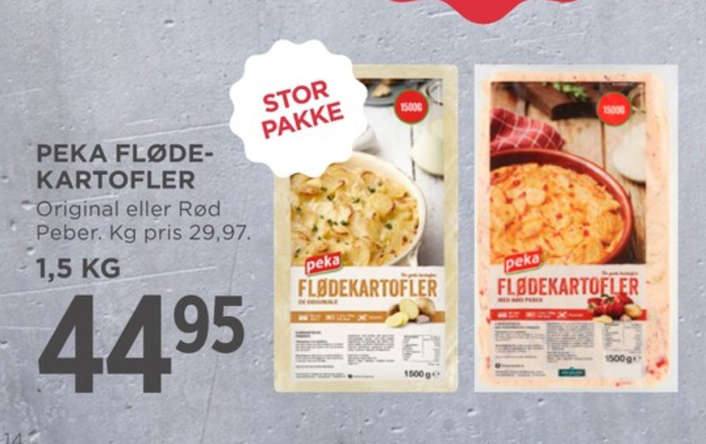 Peka, Flødekartofler med peberfrugt