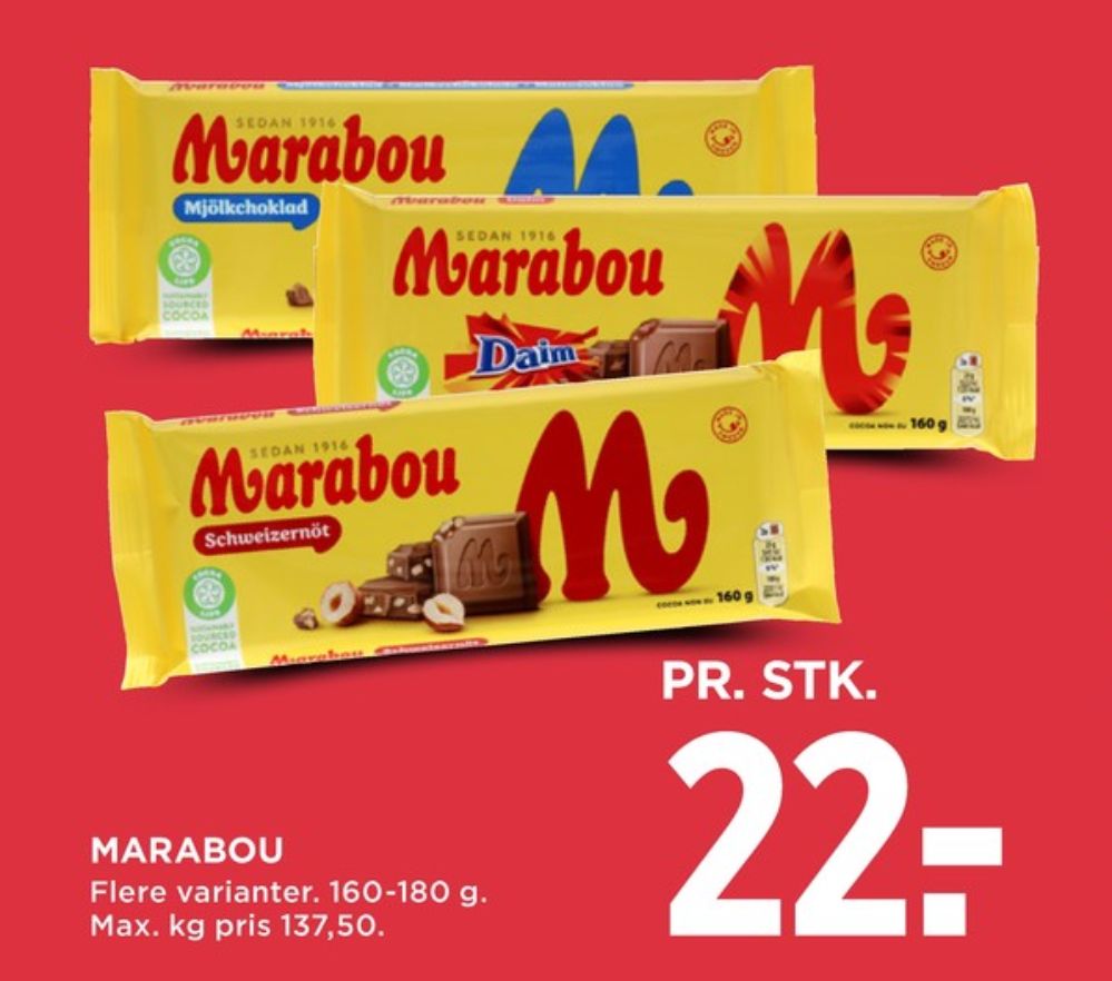 Marabou, Chokoladeplade Mjölk Choklad