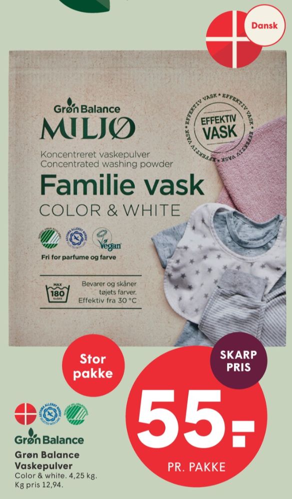 Grøn Balance, Vaskepulver