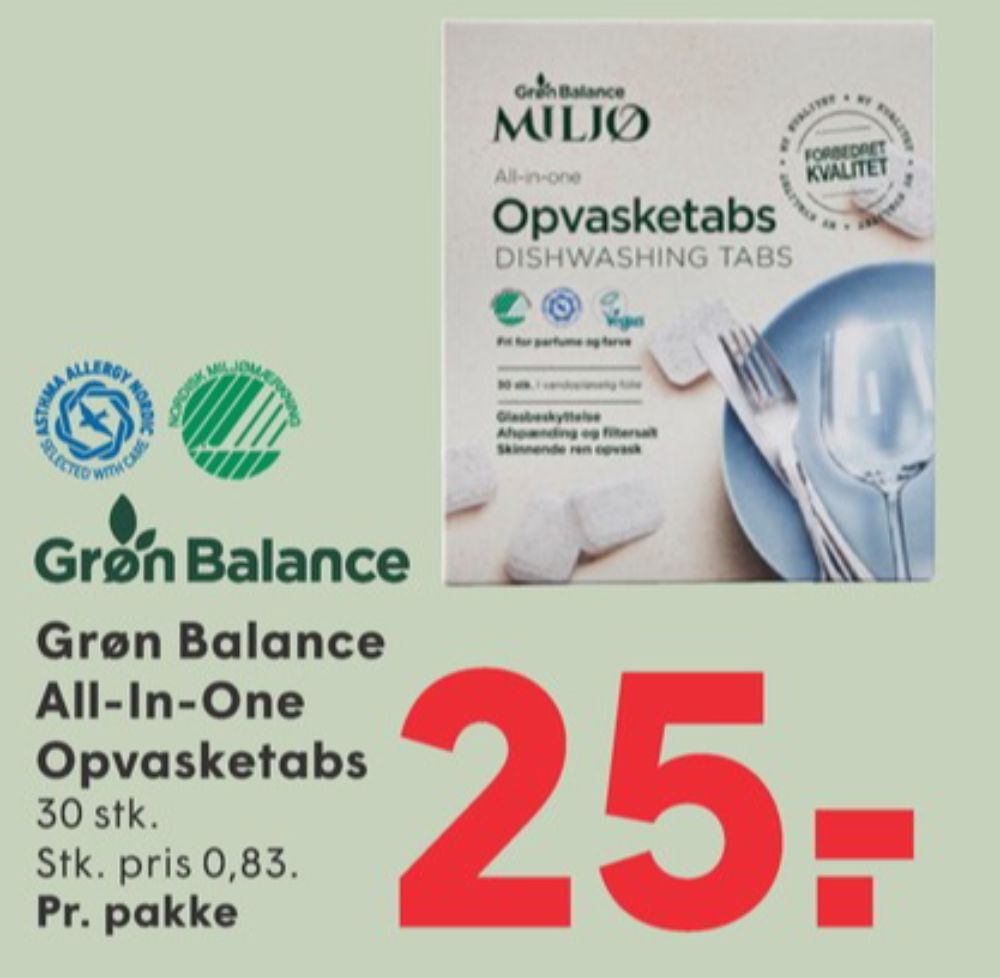 Grøn Balance, Maskinopvask-tabs