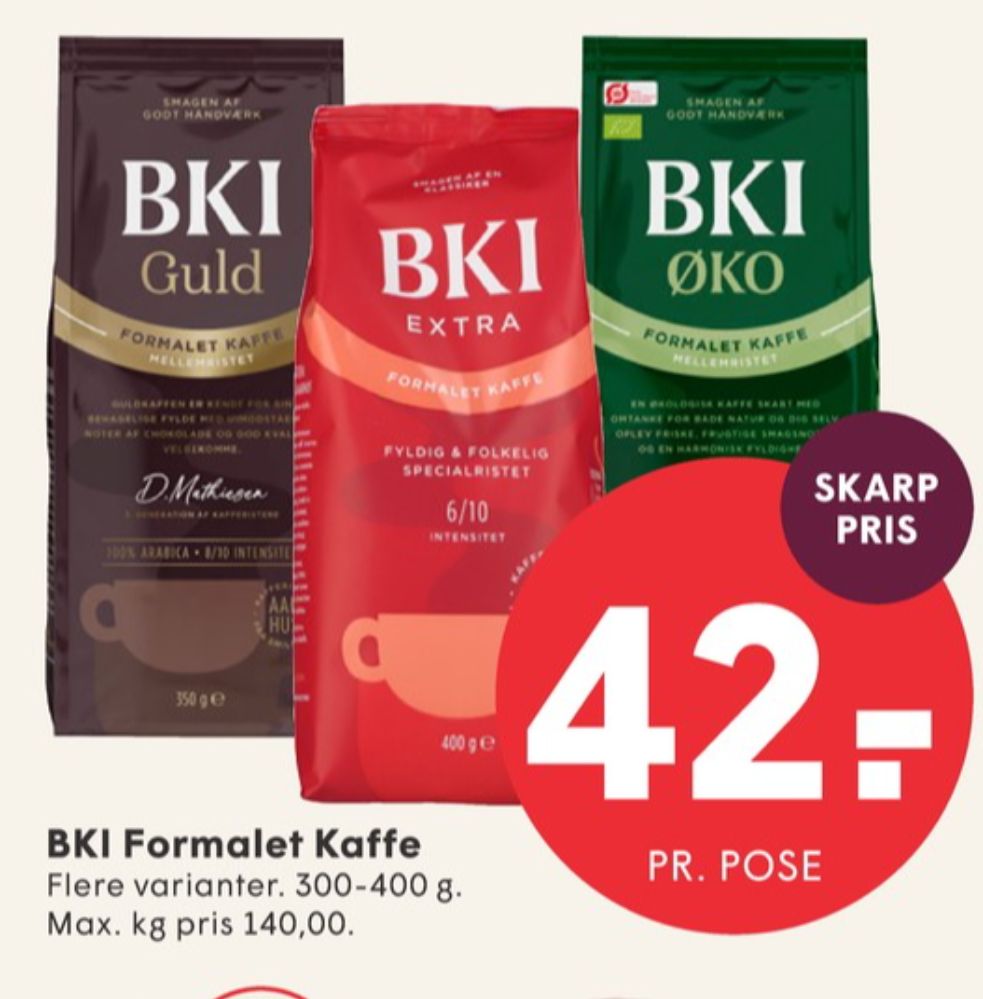 BKI Extra Specialristet, Kaffe Formalet