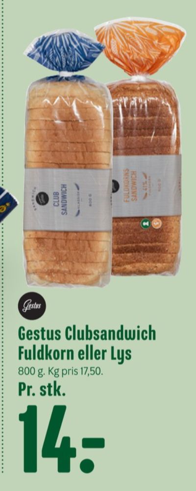 Gestus, Club Sandwichbrød