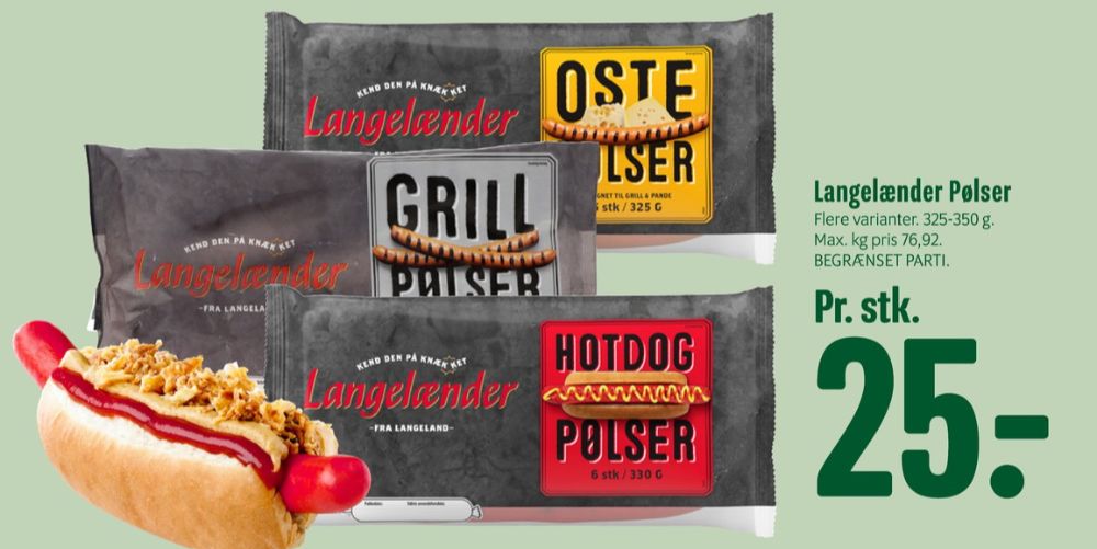 Langelænder, Grillpølser