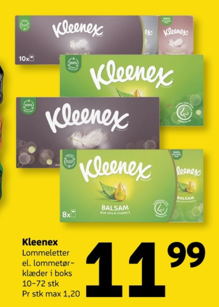 Kleenex, Lommetørklæder