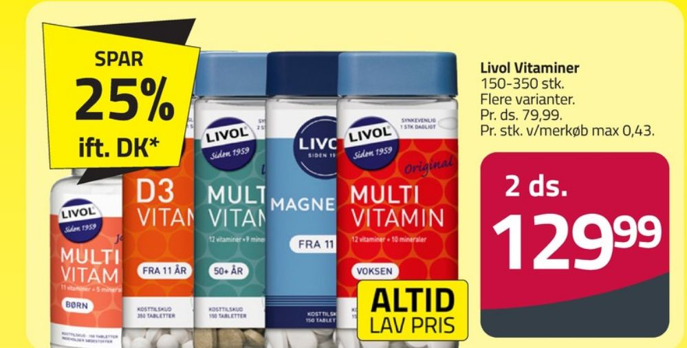 Livol Multi, Vitaminer