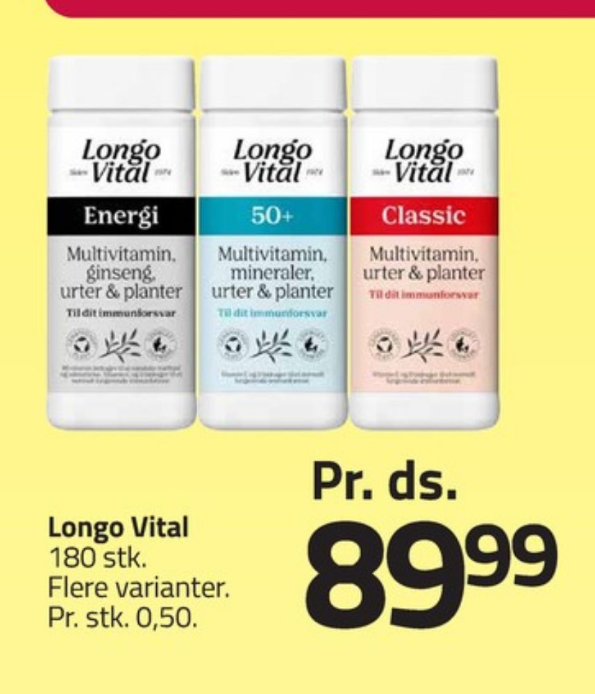 Longo Vital, Vitaminer