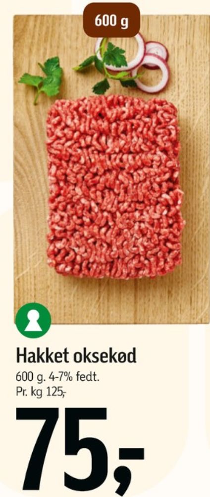 Hakket oksekød 4-7%
