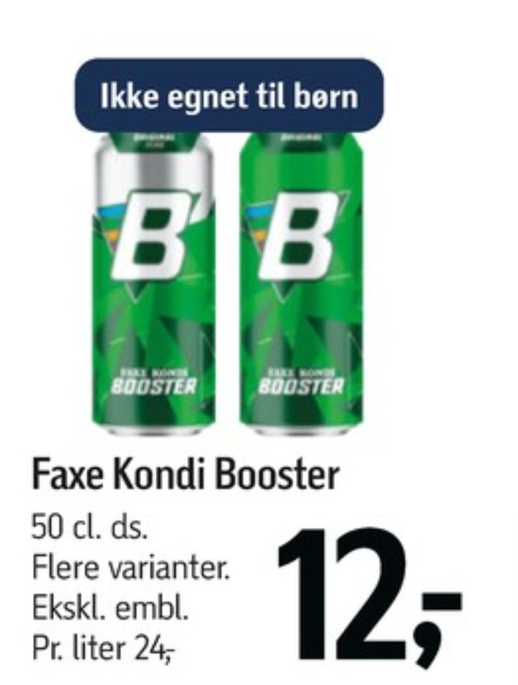 Faxe Kondi Booster Original Zero, Energidrik