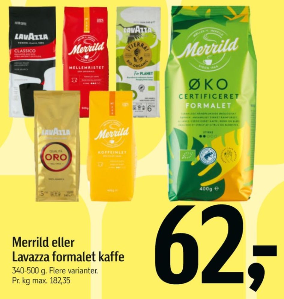 Merrild Mellemristet, Kaffebønner