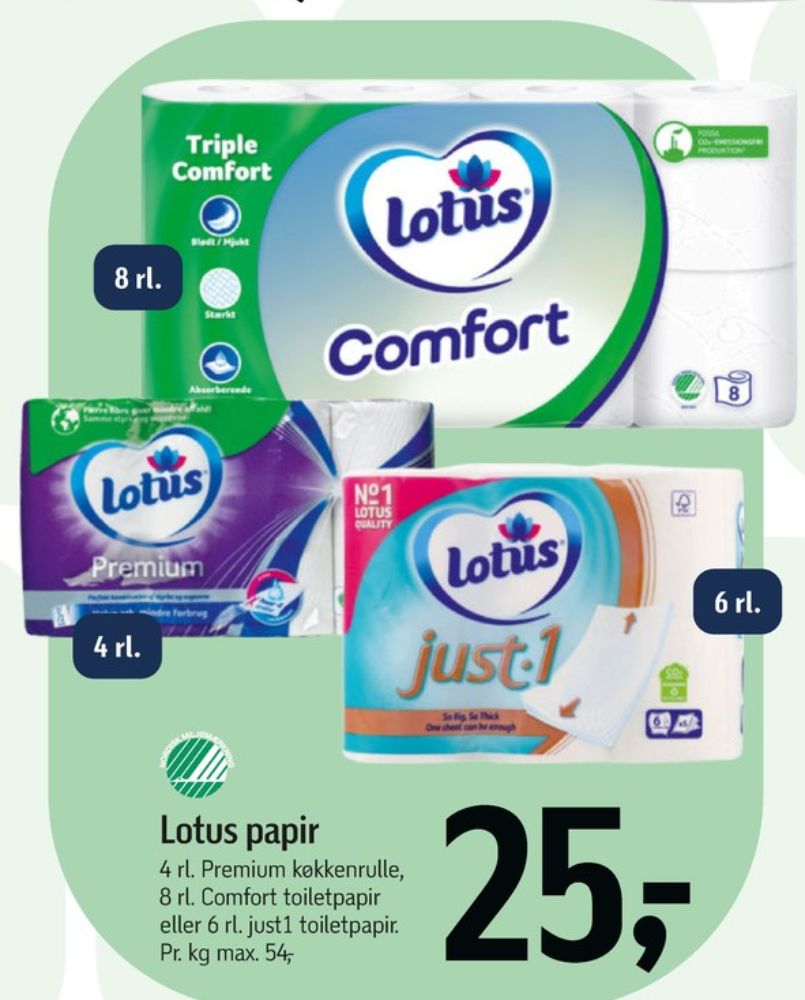 Lotus Comfort, Toiletpapir