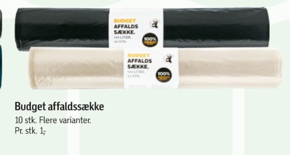 Budget, Affaldssække