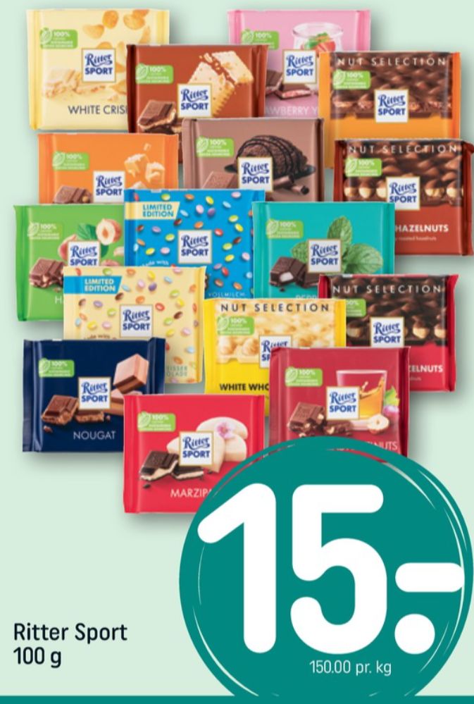 Ritter Sport, Chokoladeplade White + Crisp