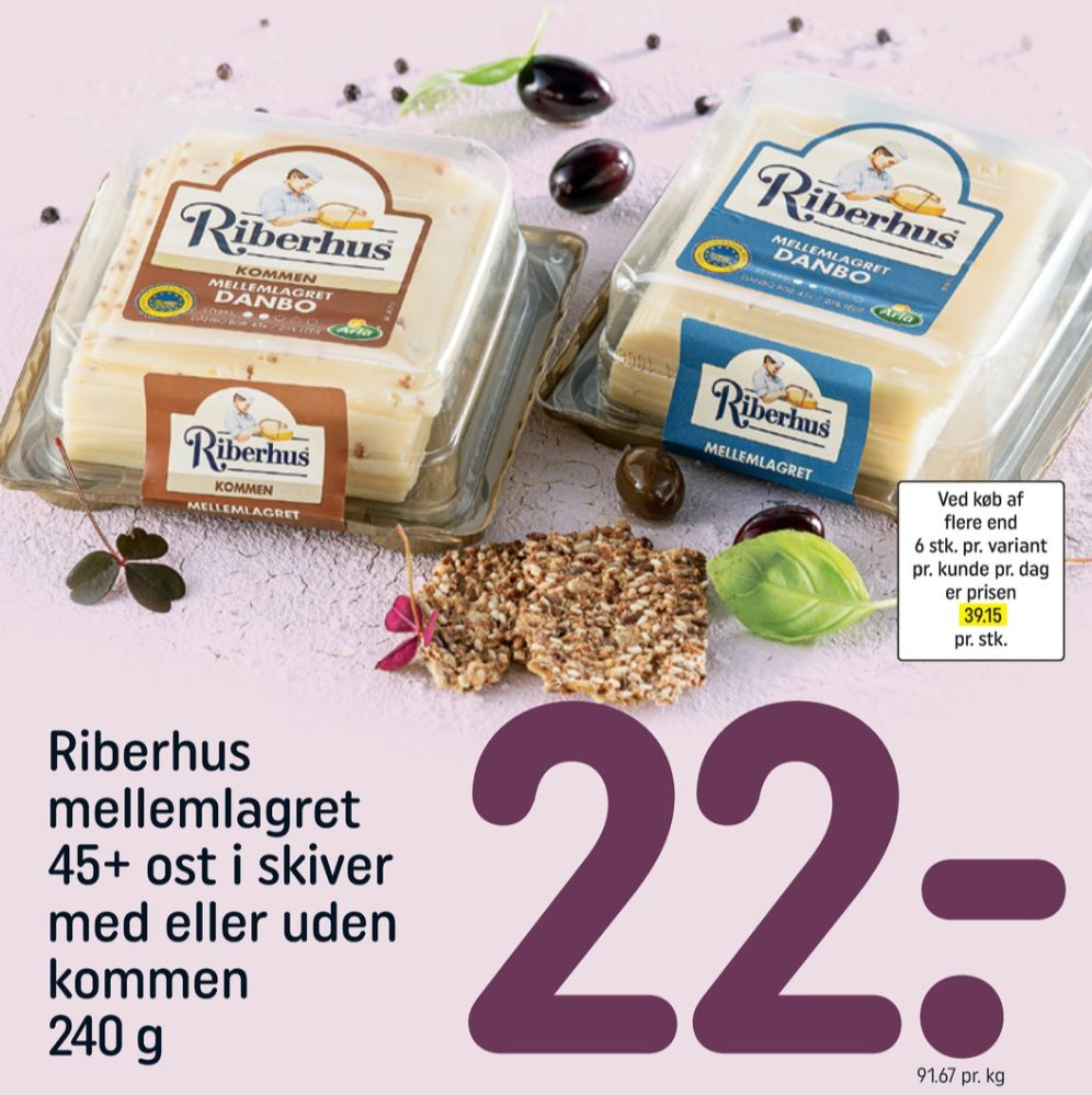 Riberhus, Skiveost Danbo Mellemlagret Kommen