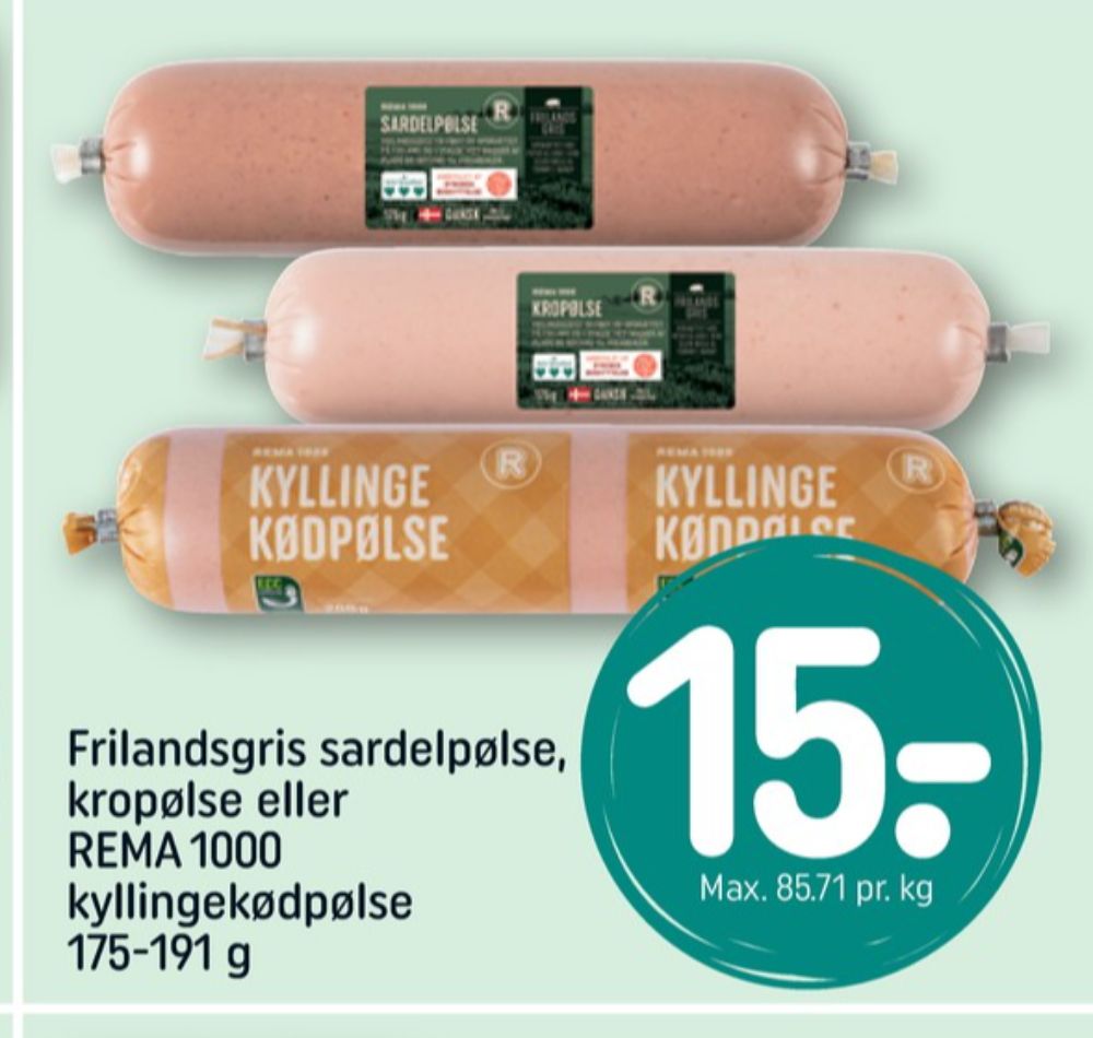 Rema 1000, Kyllingepølse