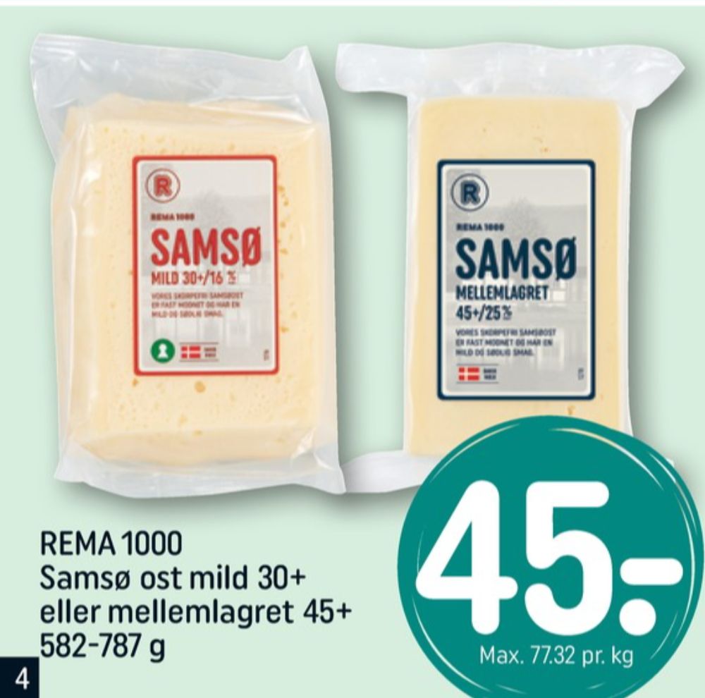 Rema 1000, Skæreost Samsø Mild
