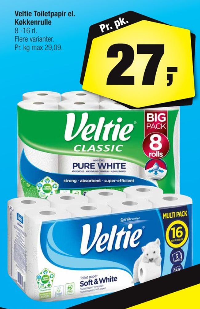 Veltie, Toiletpapir
