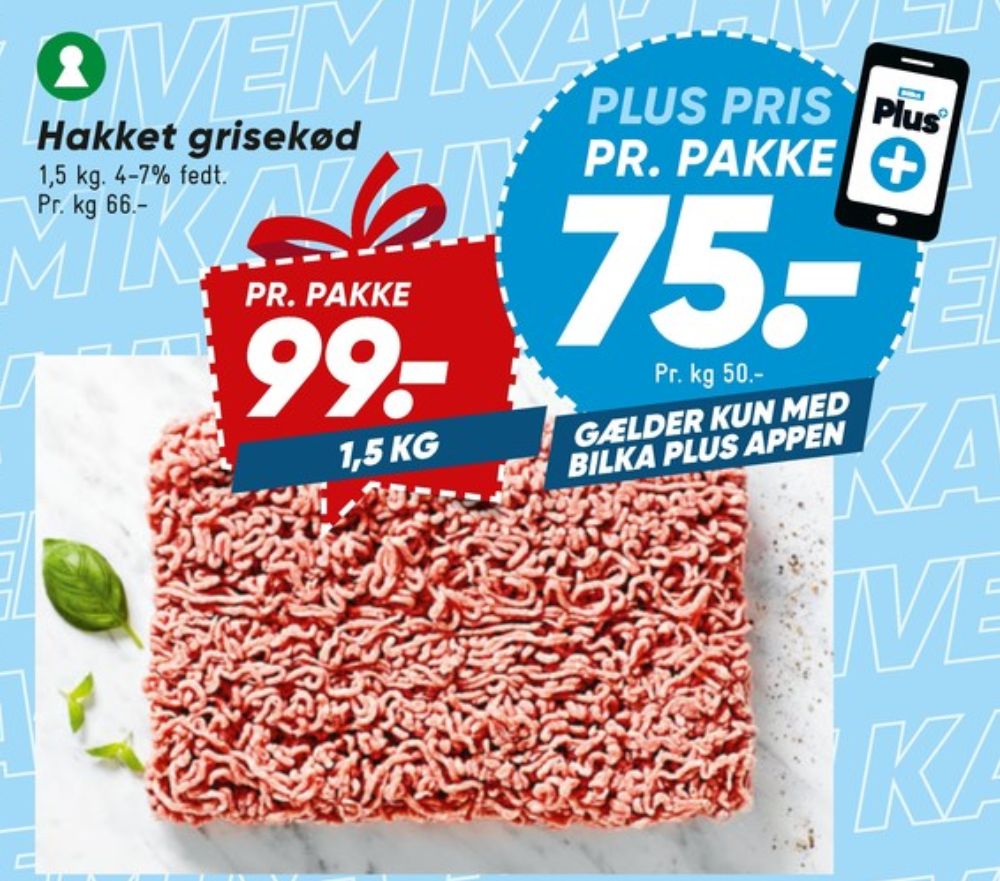 Hakket grisekød 4-7%