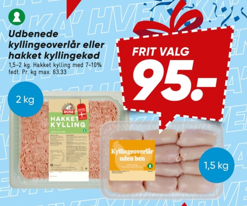 Rose, Hakket kylling 7-10%