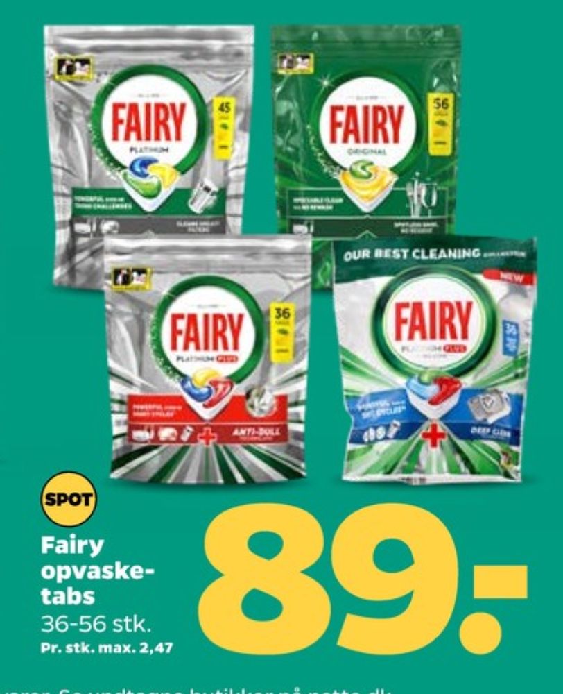 Fairy, Maskinopvask-tabs