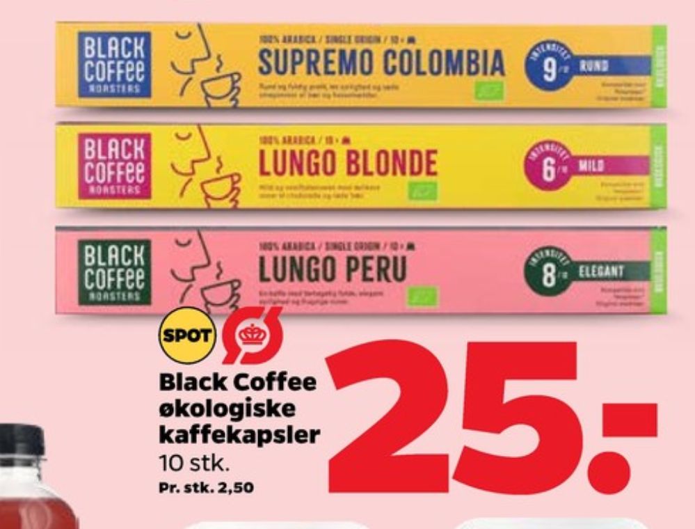 Black Coffee Lungo Peru, Kaffekapsler