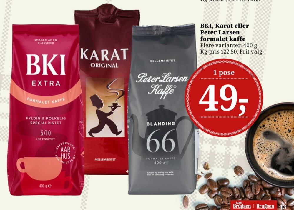 BKI Extra Specialristet, Kaffe Formalet
