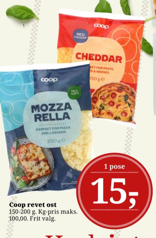 Coop, Revet ost Mozzarella