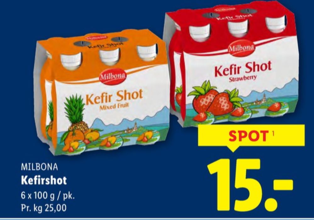 Milbona High Protein, Kefir Shot Mixed Fruit