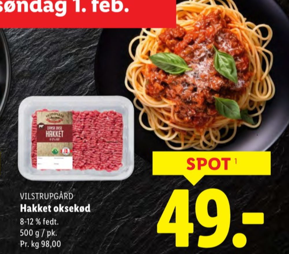 Vilstrupgård, Hakket oksekød 8-12%