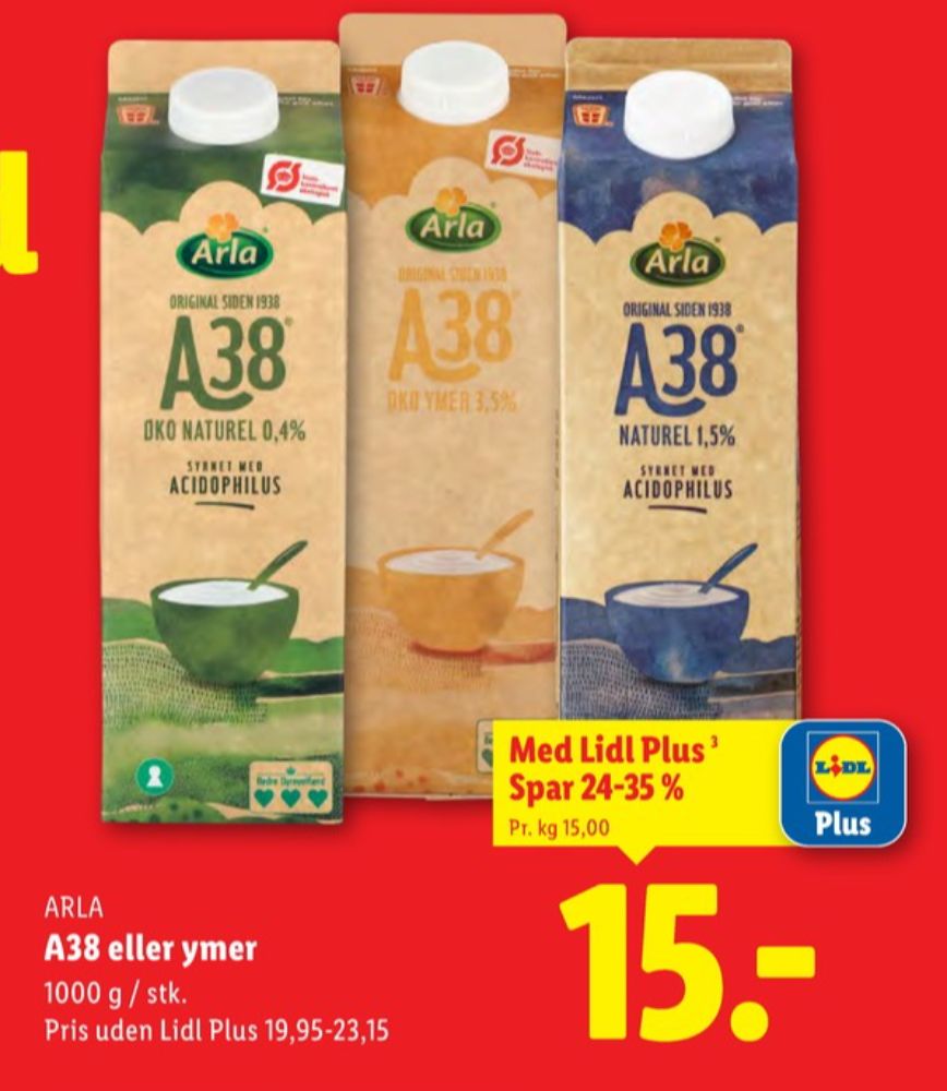 Arla, A-38 Øko Naturel 0,4%