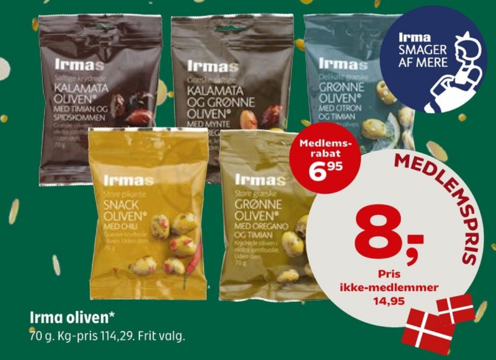 Irmas, Oliven Kalamata Og Grønne