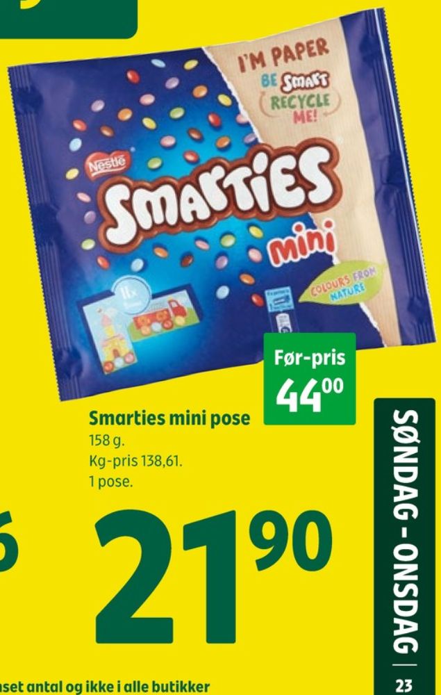 Smarties Mini, Chokoladepastiller
