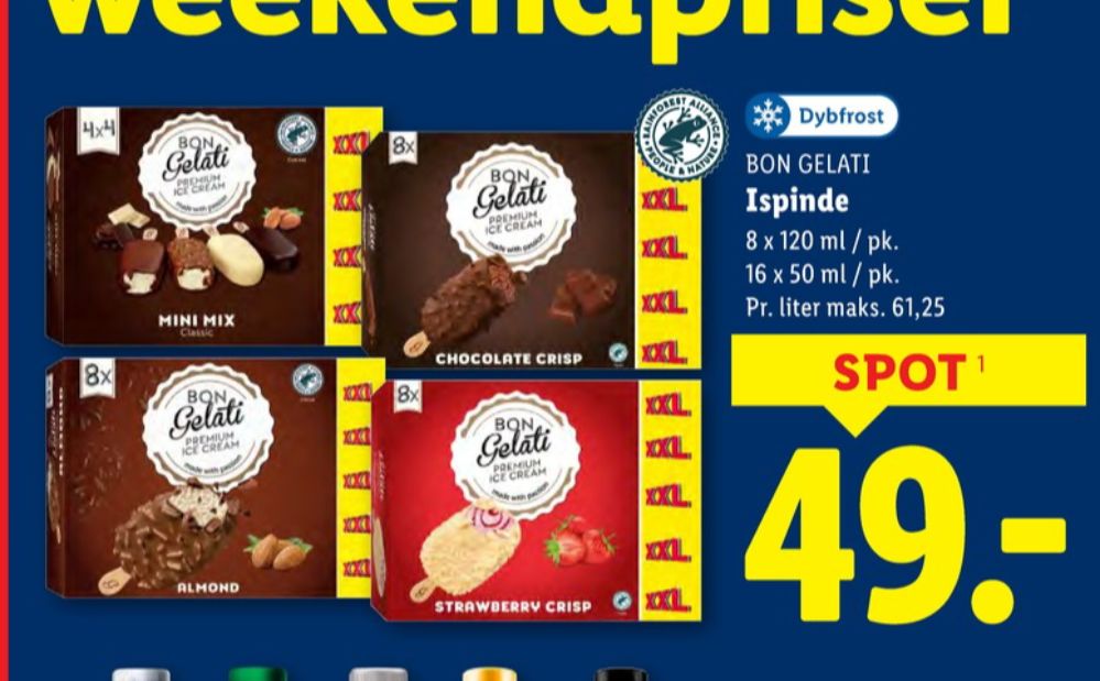 Bon Gelati Mini Mix Classic, Ispinde