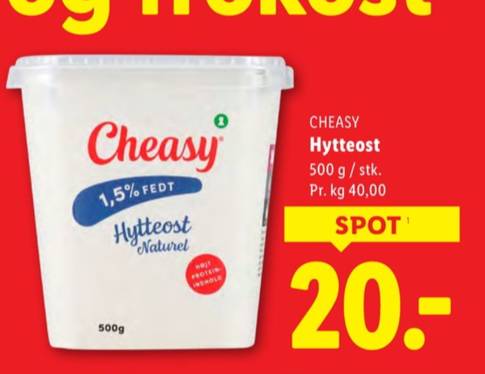 Cheasy, Hytteost naturel 1,5%