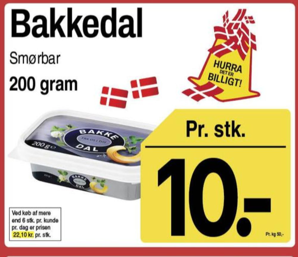 Bakkedal, Smørbar