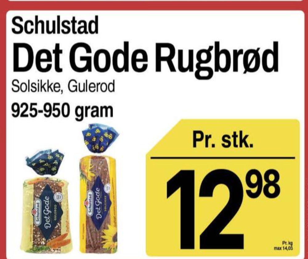 Schulstad Det Gode, Solsikkerugbrød