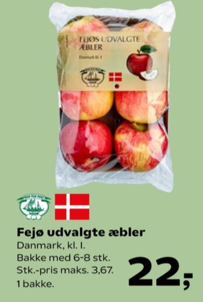Fejø Dansk Kernefrugt, Æbler