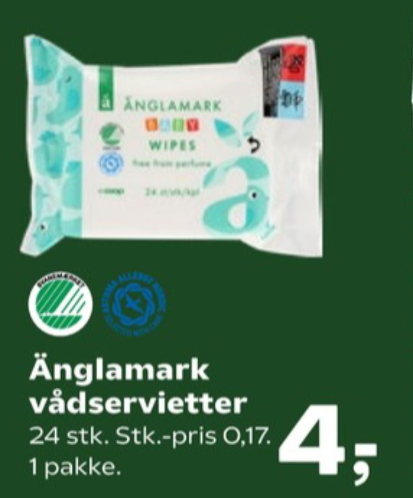 Änglamark, Vådservietter