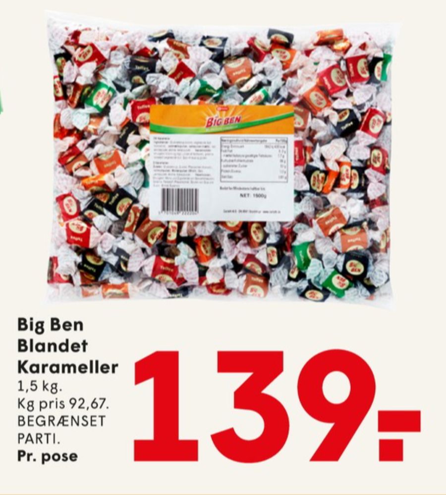 Carletti Big Ben, Karameller Blandede