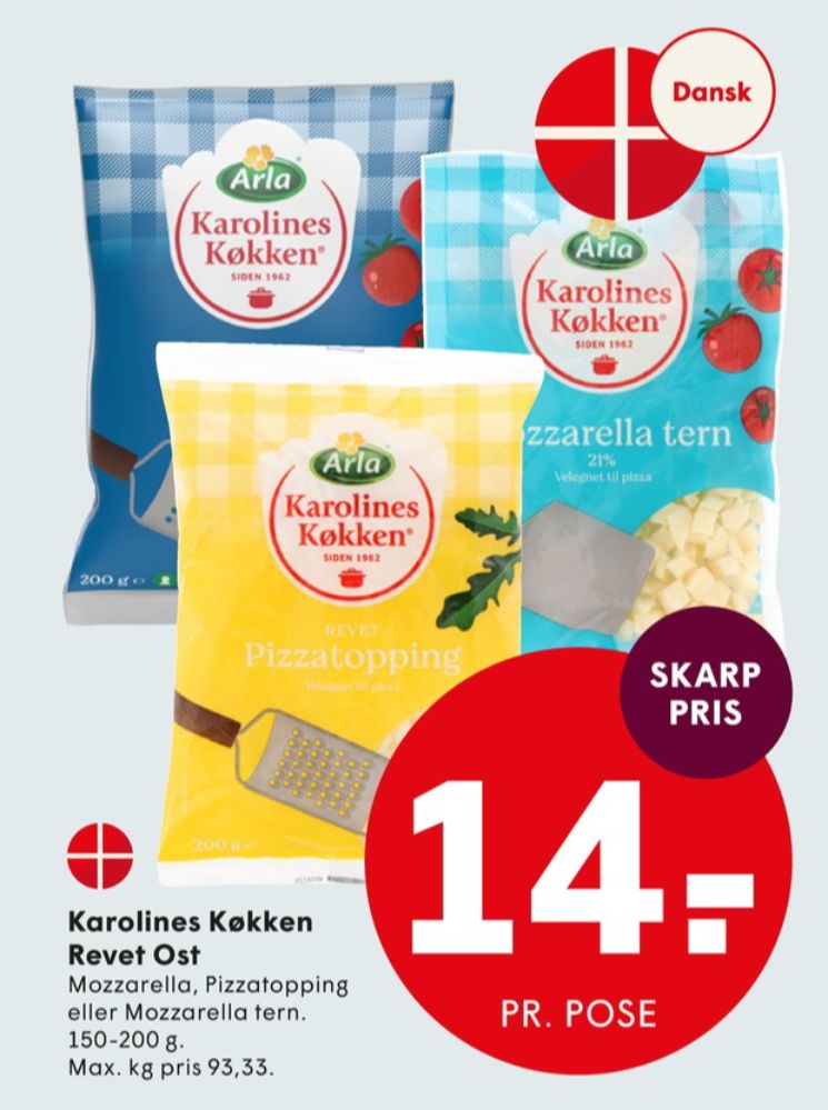 Karolines, Revet ost Pizzatopping