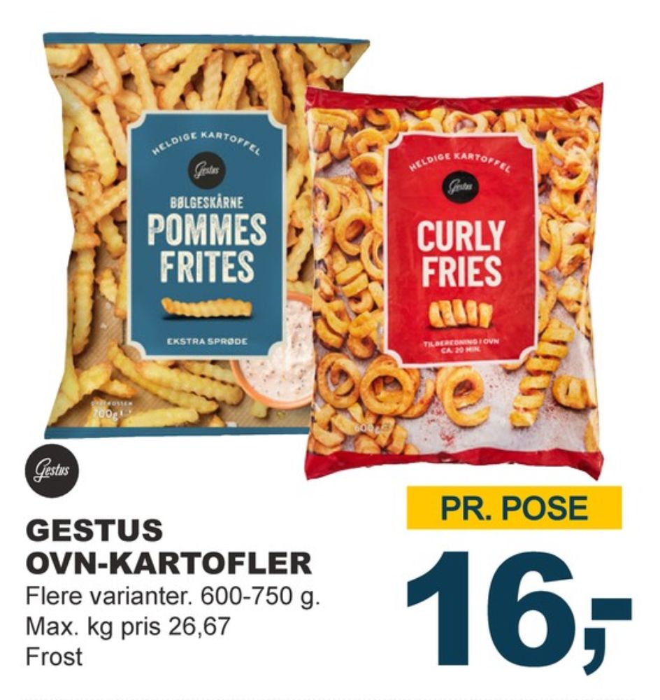 Gestus, Pommes Frites Bølgeskårne