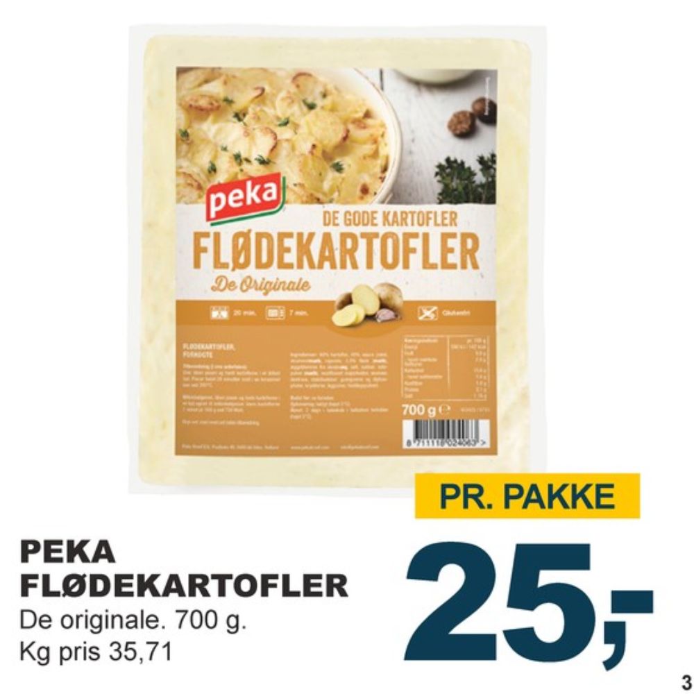 Peka, Flødekartofler