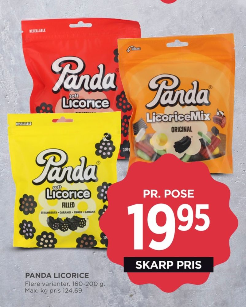 Panda Licorice, Lakridspose Filled Gul
