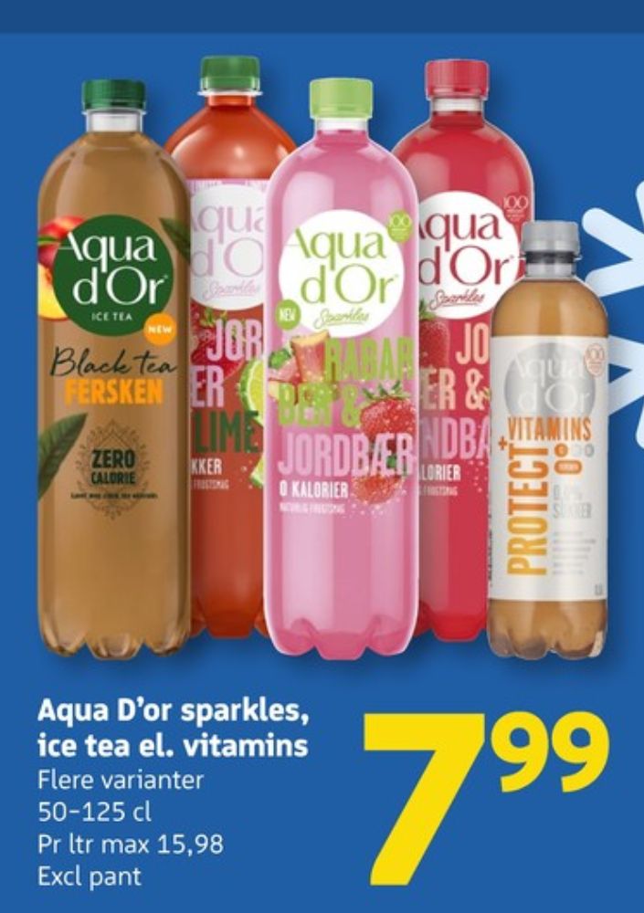 Aqua d'Or Sparkles, Mineralvand med brus, rabarber og jordbær,